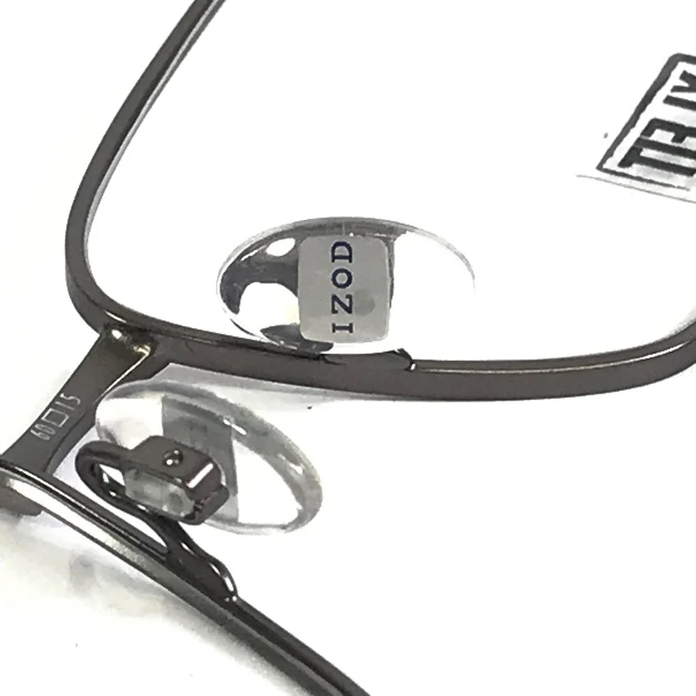 IZOD Eyeglasses Frames IZ 2121 GUNMETAL Gray Rectangle Wire Rim 60-15-155